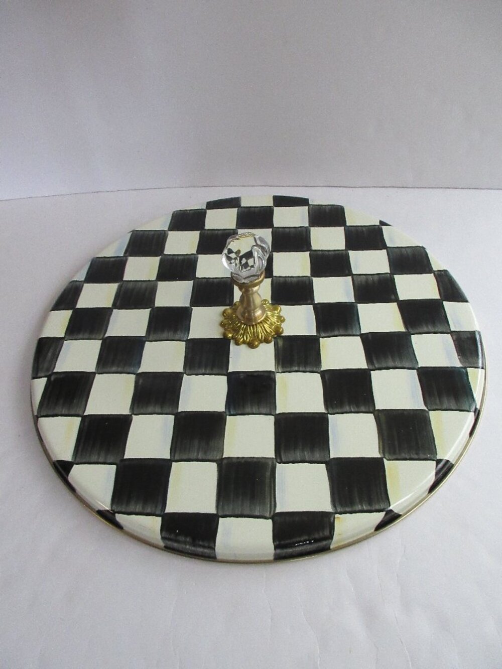 MacKenzie-Childs Courtly Check Cheese Course Serving Steel  Tray Black & White